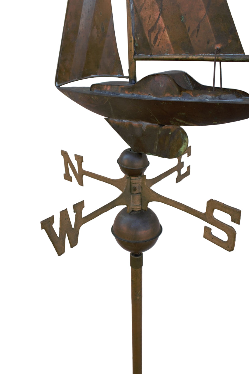 Antique Copper Boat Weathervane