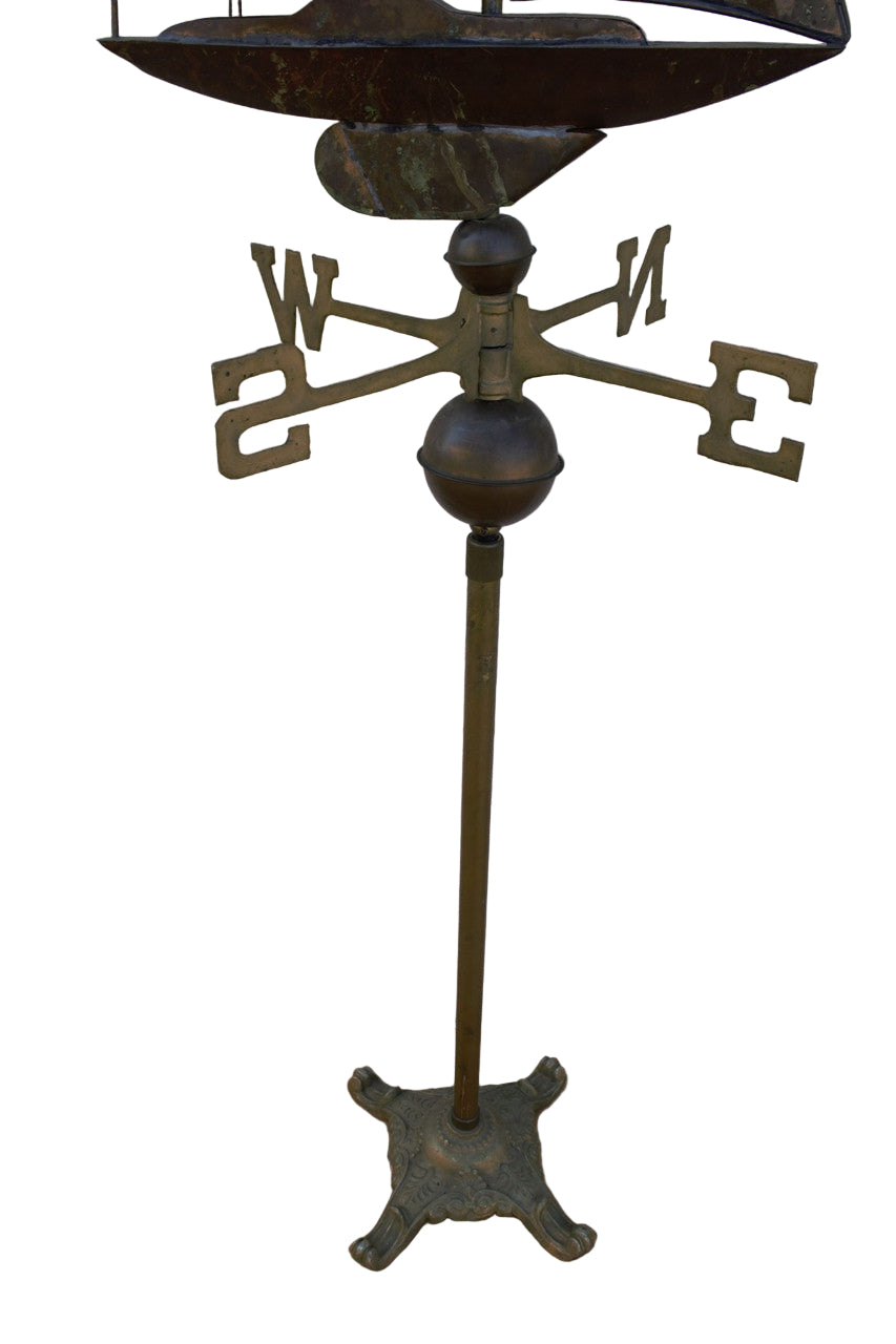Antique Copper Boat Weathervane