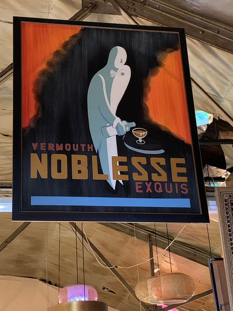 Art Deco Framed Poster Advertising Noblesse Vermouth