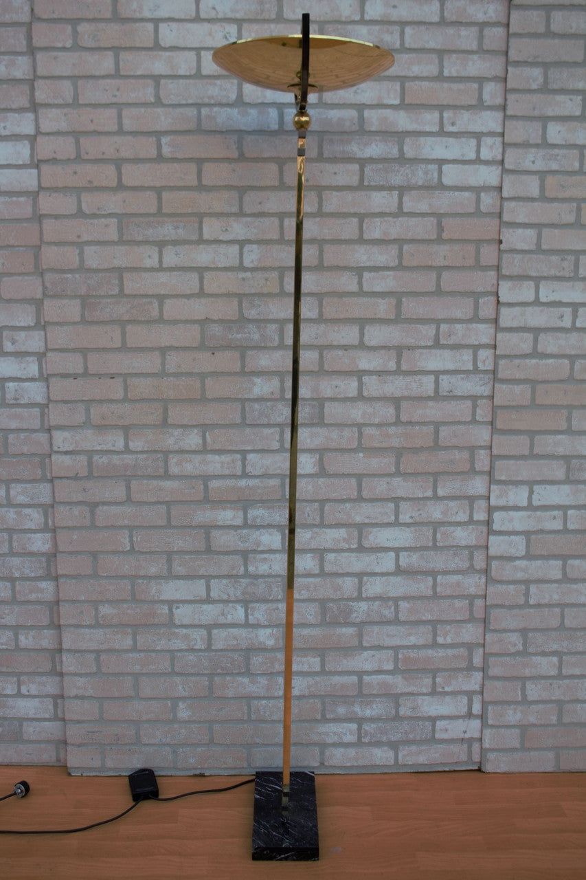 Mid Century Relco Milano Italy Torchiere Brass Floor Lamp