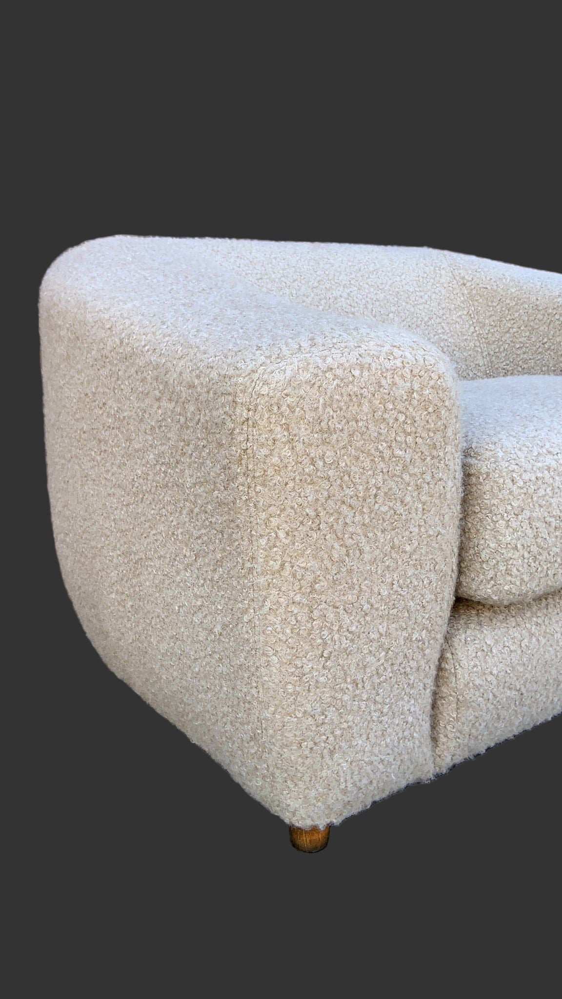 Mid Century Modern Karpen Club Chair Newly Reupholstered in Boucle