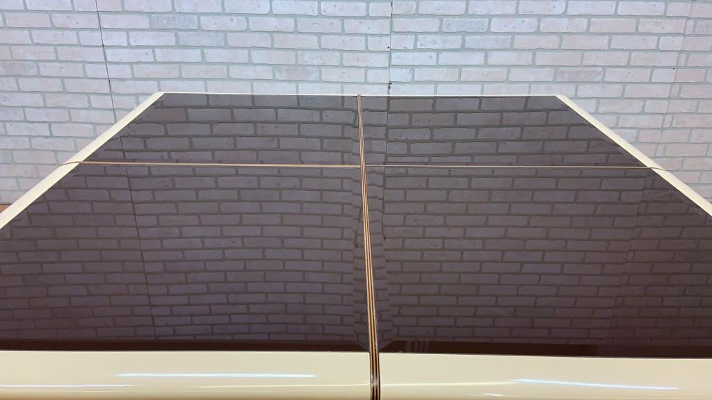 Mid Century Modern Cream Lacquered Tinted Mirror Table by Roche Bobois