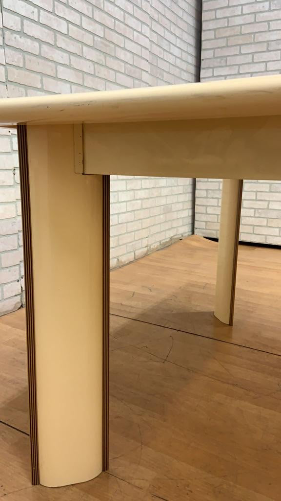 Mid Century Modern Cream Lacquered Tinted Mirror Table by Roche Bobois