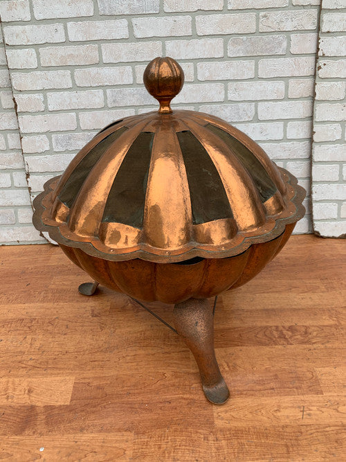 Vintage Copper Fire Pit with Lid