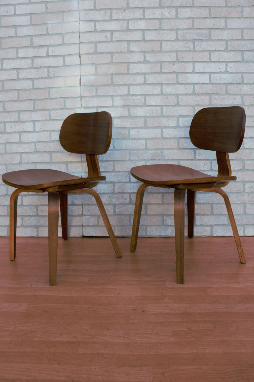 Handcrafted Custom Bent Mahogany Chairs - Pair