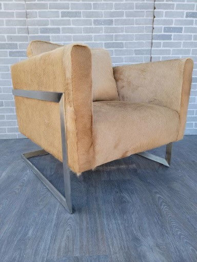 Mid Century Modern Milo Baughman For Thayer Coggin T-Back Floating Cube Chair Newly Upholstered