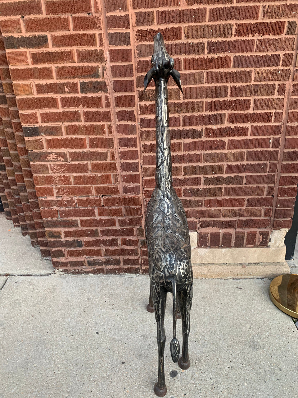 Vintage Modern Abstract Metal Matchwork Giraffe Patchwork Sculpture