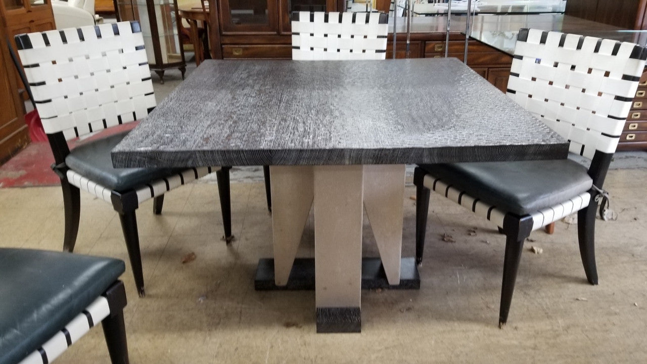 Mid Century Modern Custom Vicente Wolf for Niedermaier Sculptural Dining Table and 4 Chairs