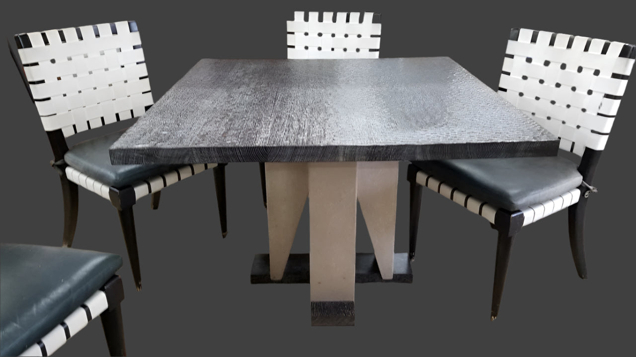 Mid Century Modern Sculptural 5 Piece Dining Set by Niedermaier