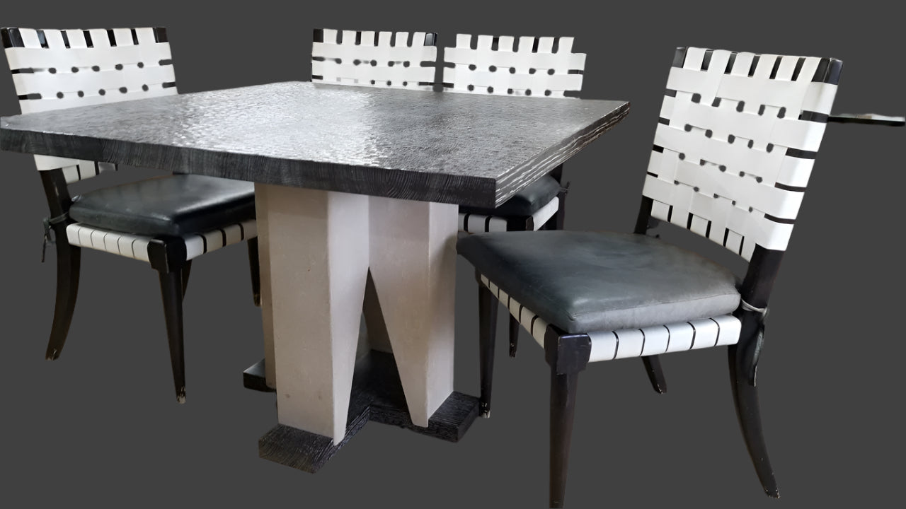 Mid Century Modern Sculptural 5 Piece Dining Set by Niedermaier