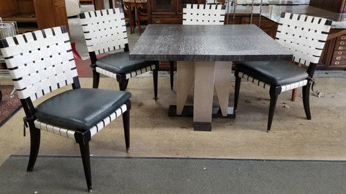 Mid Century Modern Custom Vicente Wolf for Niedermaier Sculptural Dining Table and 4 Chairs