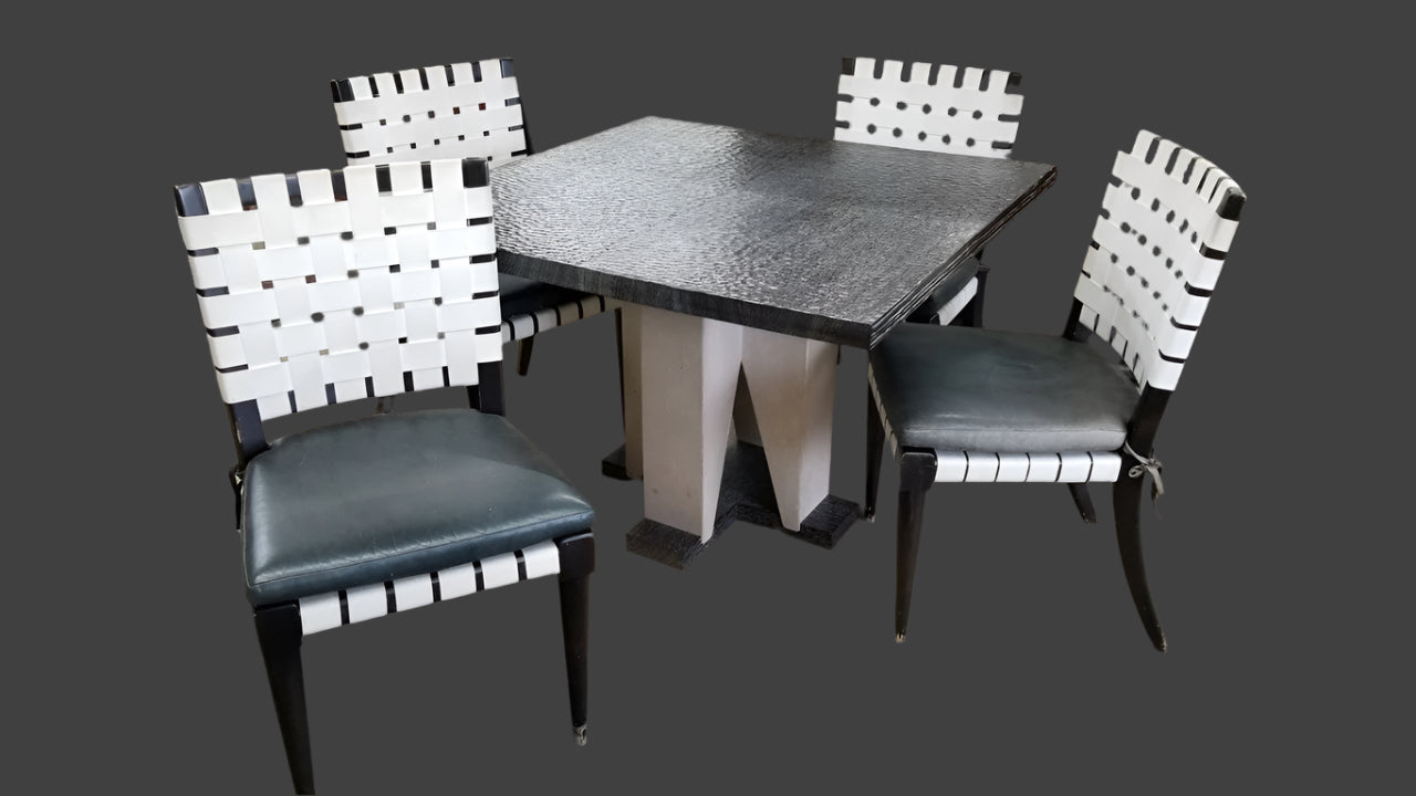 Mid Century Modern Sculptural 5 Piece Dining Set by Niedermaier