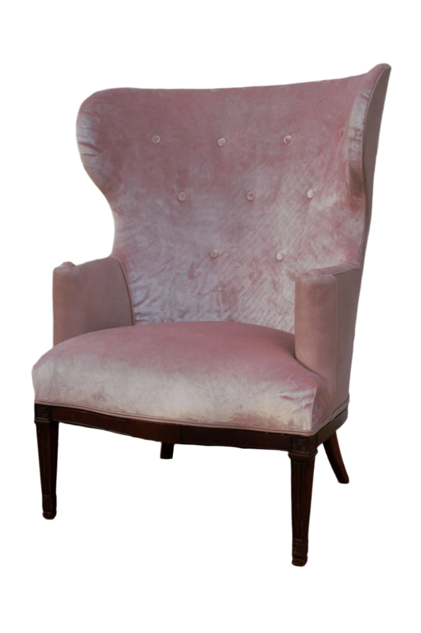 Mid Century Modern Edward Wormley Style Wingback Lounge Chair Newly Reupholstered