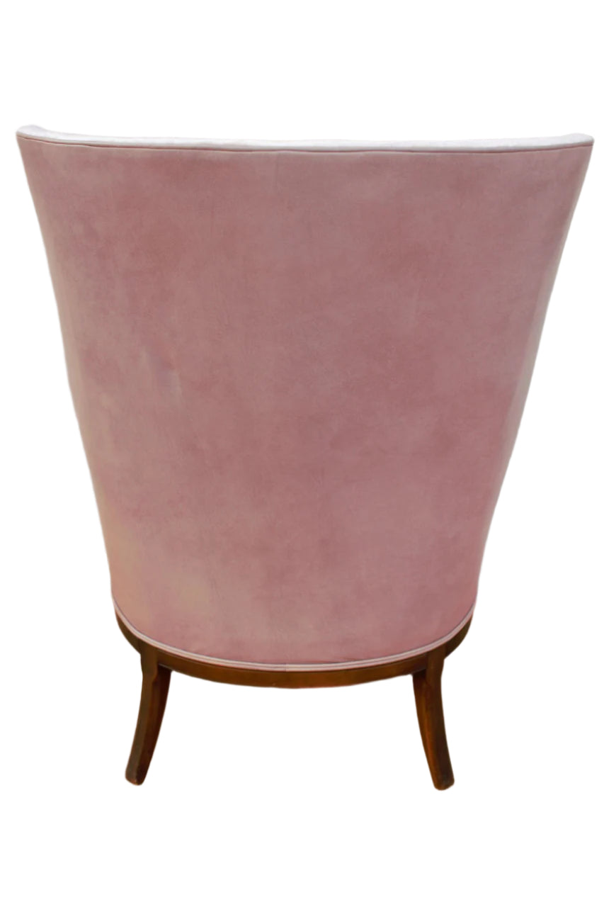 Mid Century Modern Edward Wormley Style Wingback Lounge Chair Newly Reupholstered