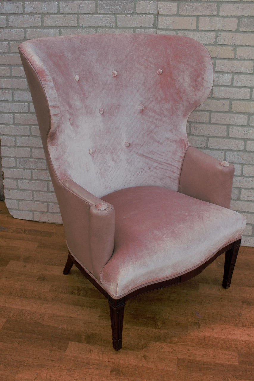 Mid Century Modern Edward Wormley Style Wingback Lounge Chair Newly Upholstered