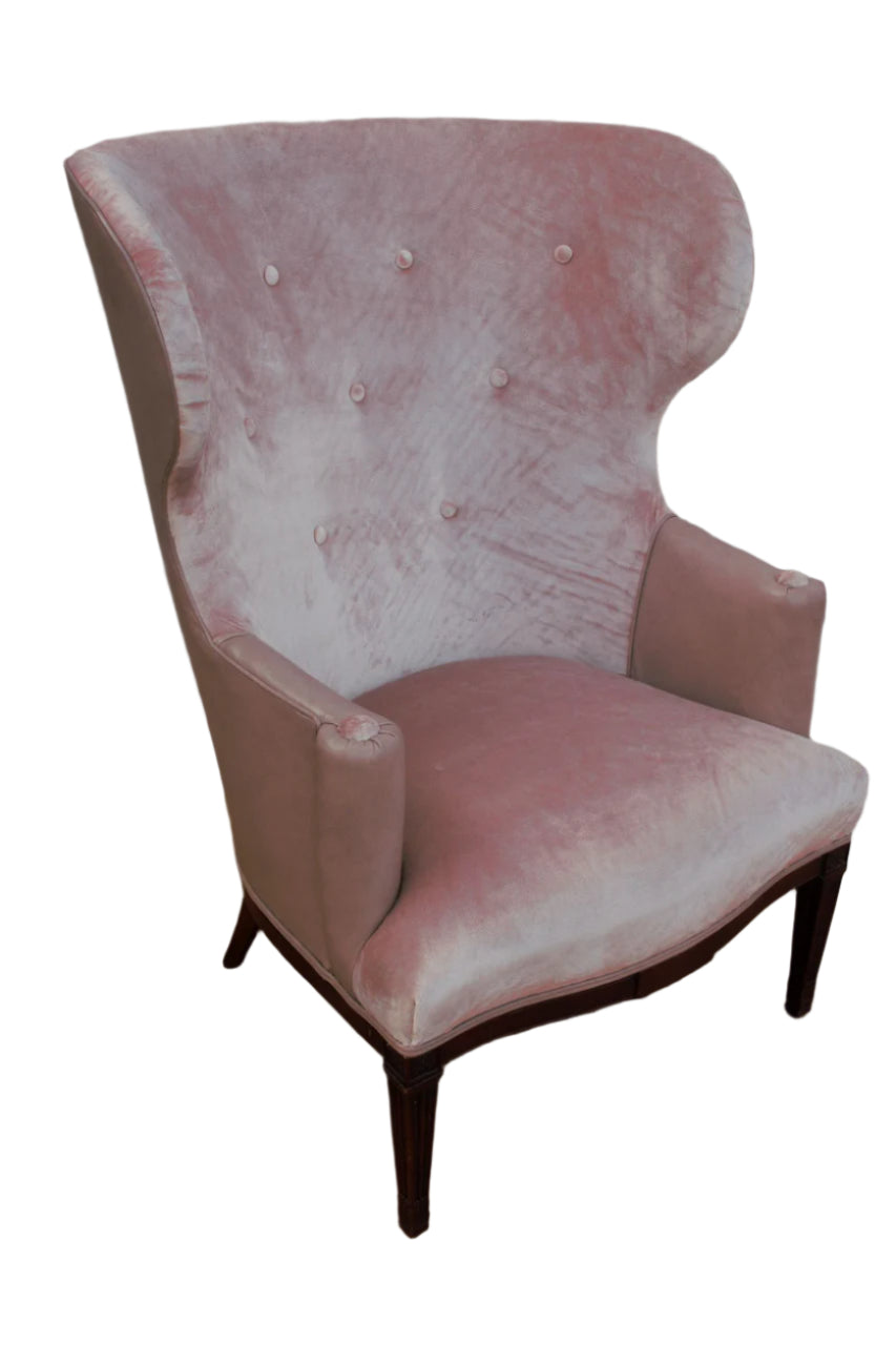 Mid Century Modern Edward Wormley Style Wingback Lounge Chair Newly Reupholstered