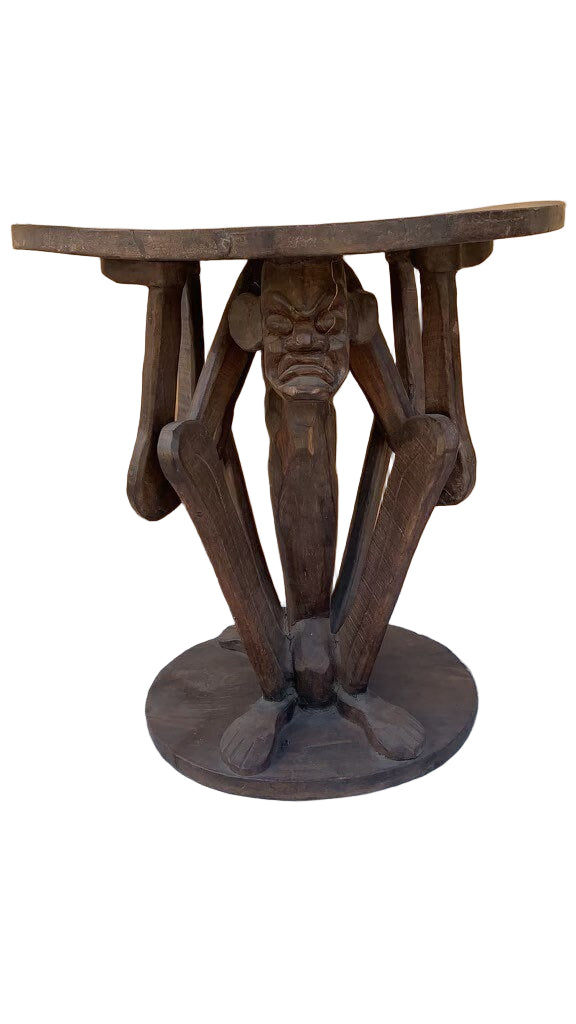 Antique African Tribal Figural Carved Table