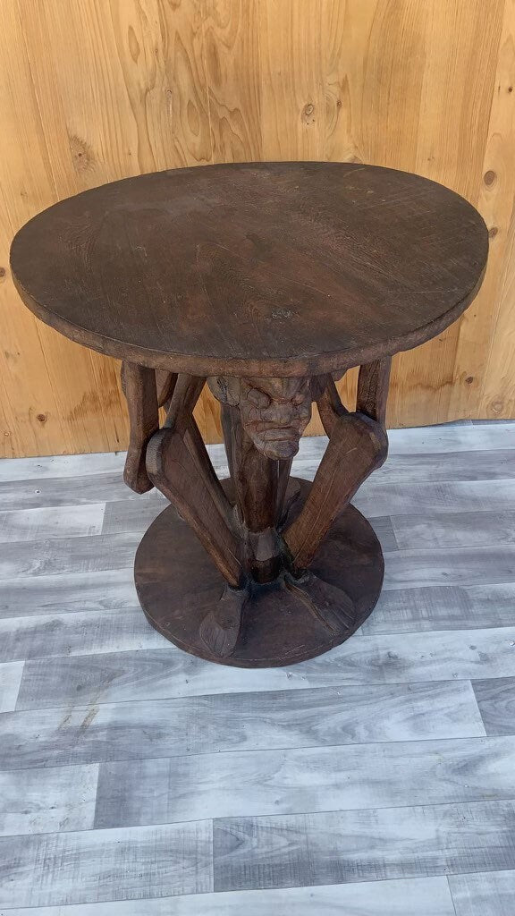 Antique African Tribal Figural Carved Table