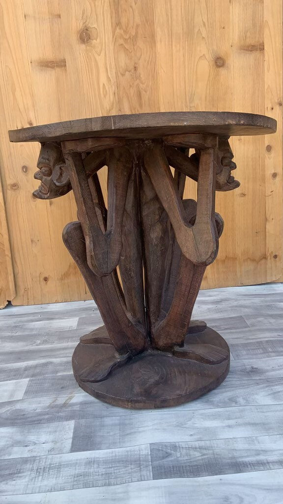 Antique African Tribal Figural Carved Table