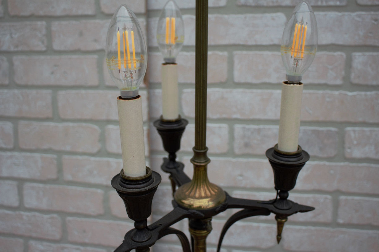 Antique Empire Revival Figural Candelabra Desk Lamps - Pair