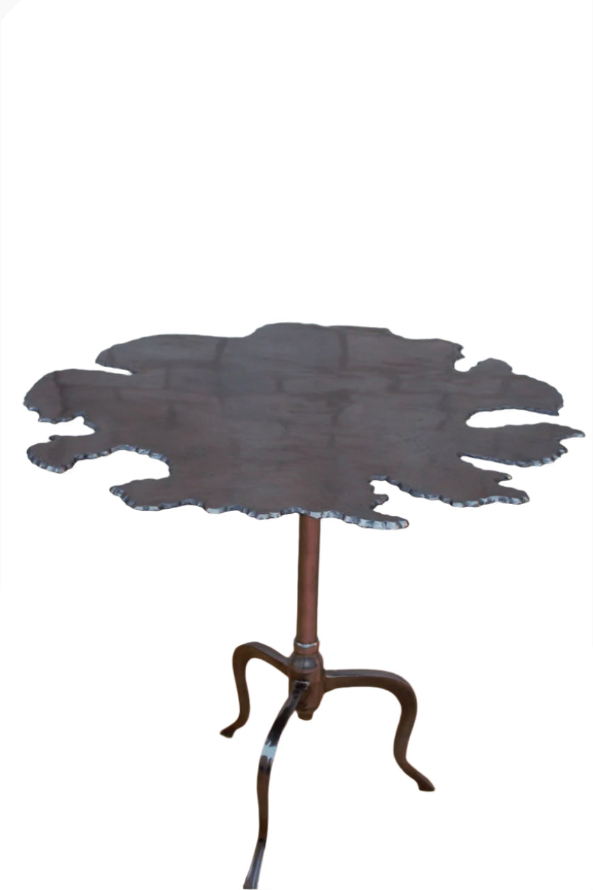 Contemporary Accent Table With Dark Gray Metal Base