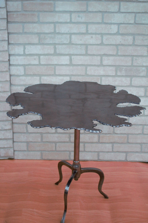 Contemporary Accent Table With Dark Gray Metal Base