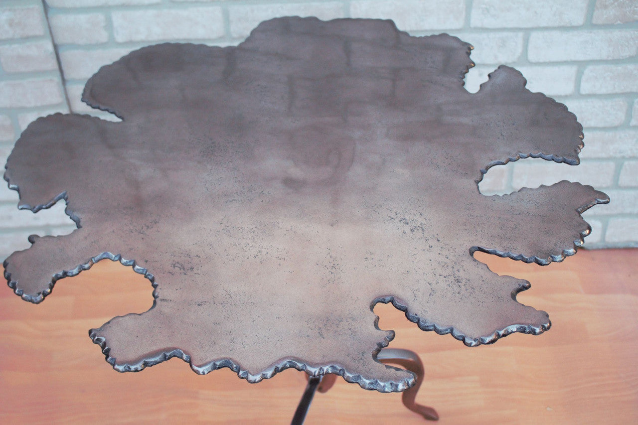 Contemporary Accent Table With Dark Gray Metal Base