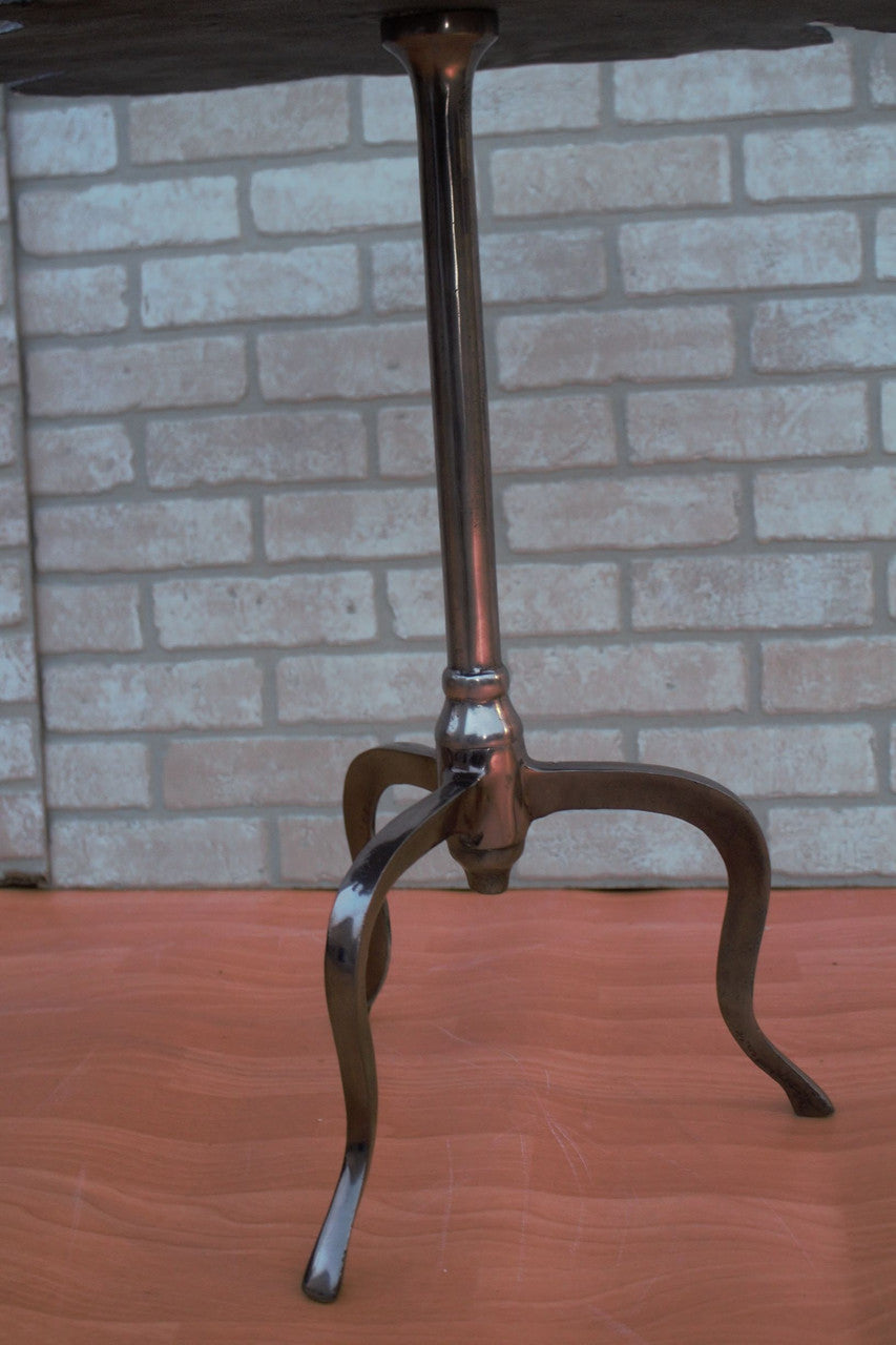 Contemporary Accent Table With Dark Gray Metal Base