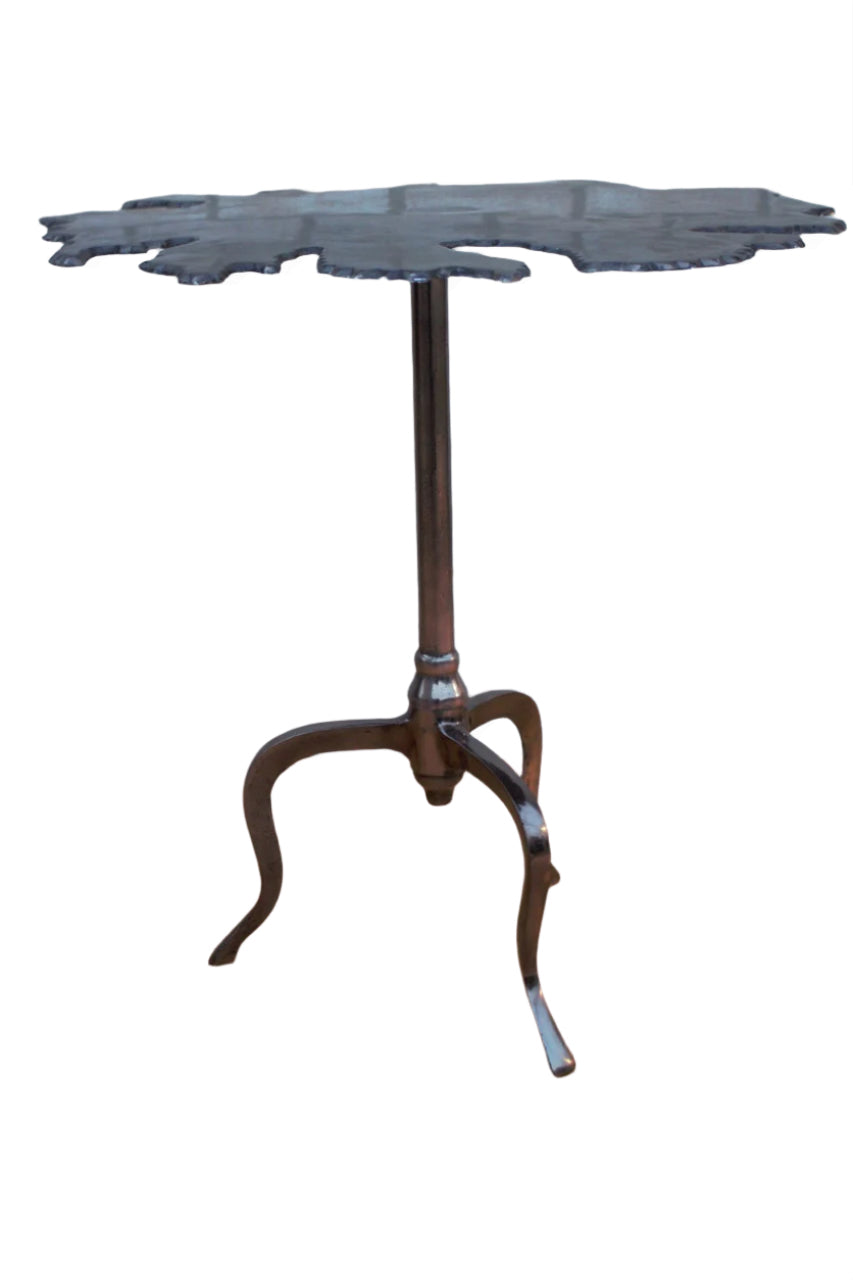 Contemporary Accent Table With Dark Gray Metal Base