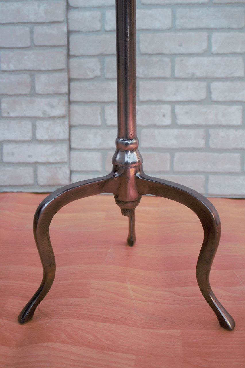 Contemporary Accent Table With Dark Gray Metal Base