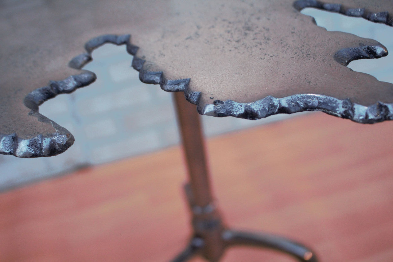 Contemporary Accent Table With Dark Gray Metal Base
