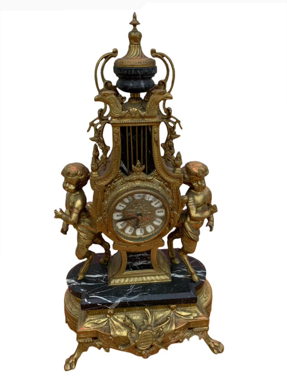 Vintage Imperial Franz Hermle Brevettato Ornate Figural Mantle Clock