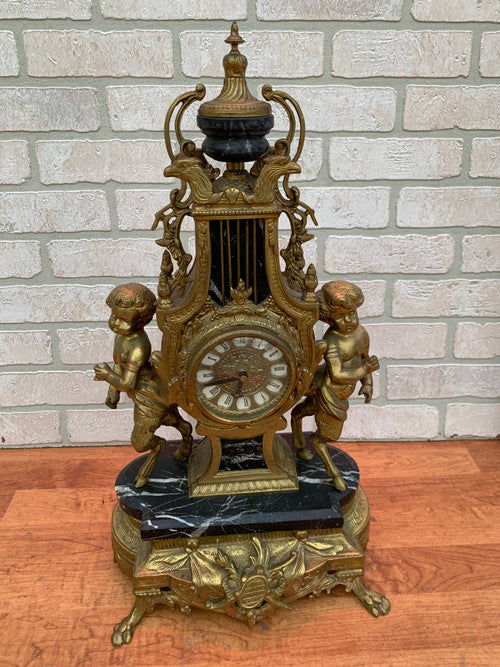 Vintage Imperial Franz Hermle Brevettato Ornate Figural Mantle Clock