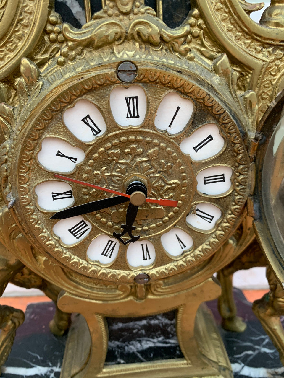 Vintage Imperial Franz Hermle Brevettato Ornate Figural Mantle Clock