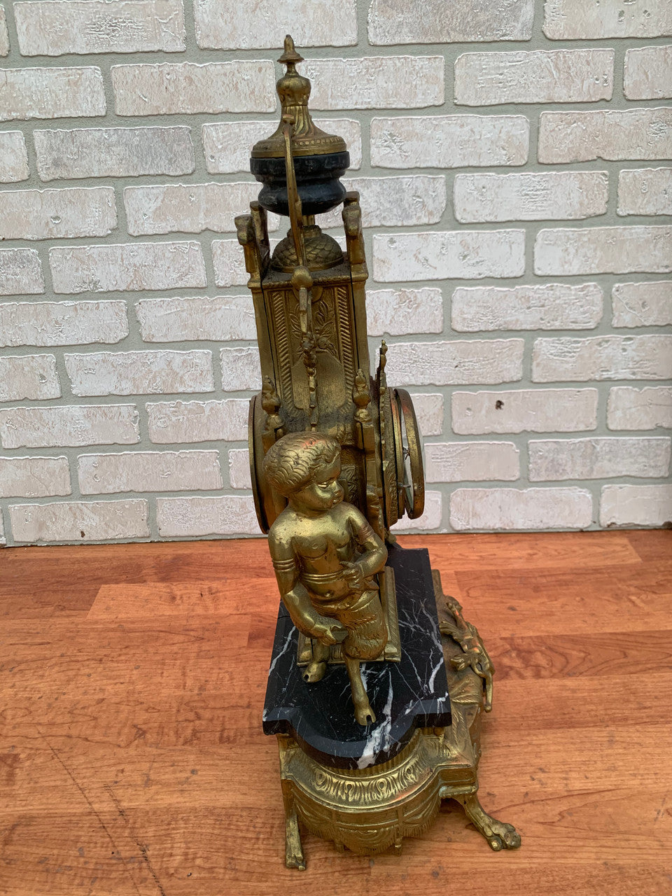 Vintage Imperial Franz Hermle Brevettato Ornate Figural Mantle Clock