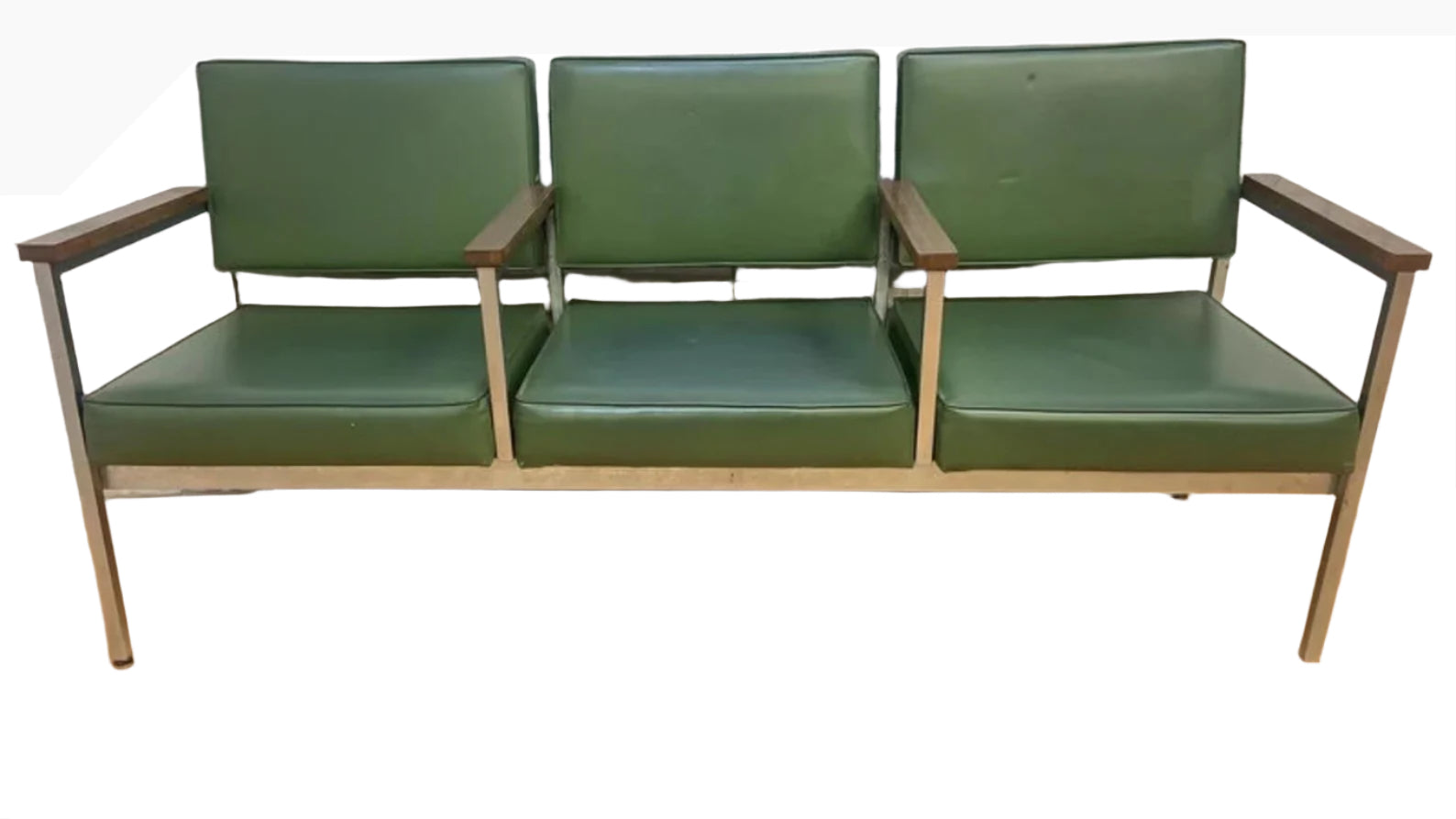 Mid Century Modern Knoll Style Bench in Green