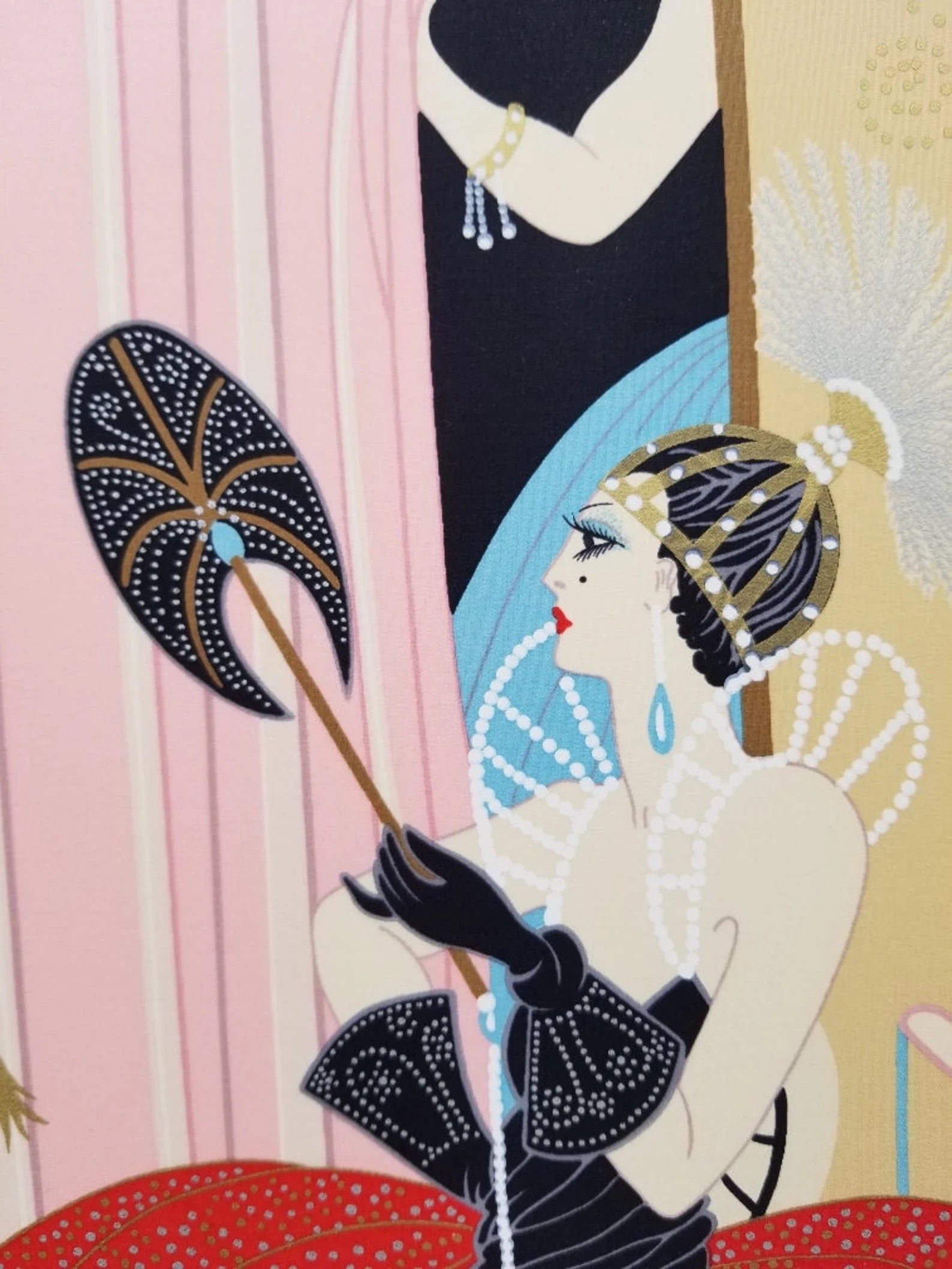 Vintage Framed L 'Opera Signed Silk Scarf By Erte