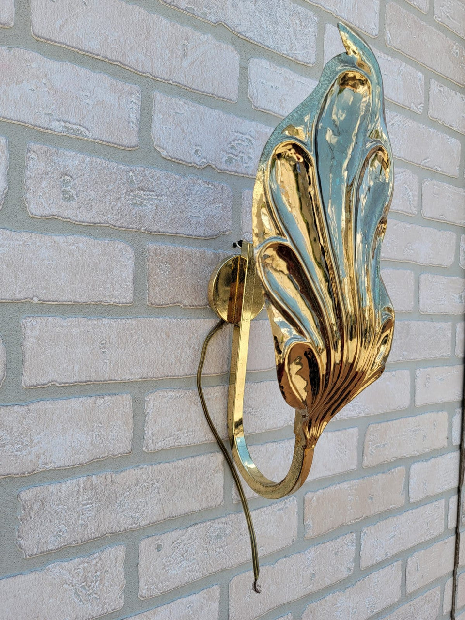 Vintage Italian Leaf Wall Sconce by Carlo Giorgi & Tommaso Barbi