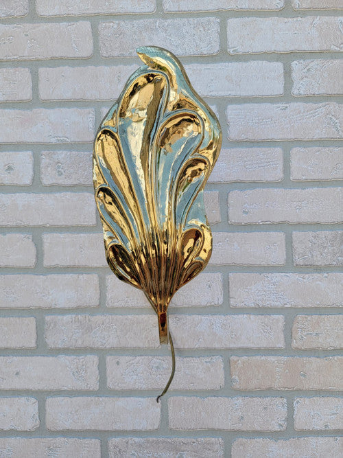 Vintage Italian Leaf Wall Sconce by Carlo Giorgi & Tommaso Barbi