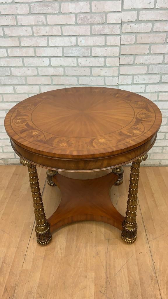 Hollywood Regency Brass Palm Tree Legs Entryway Table by Maitland Smith