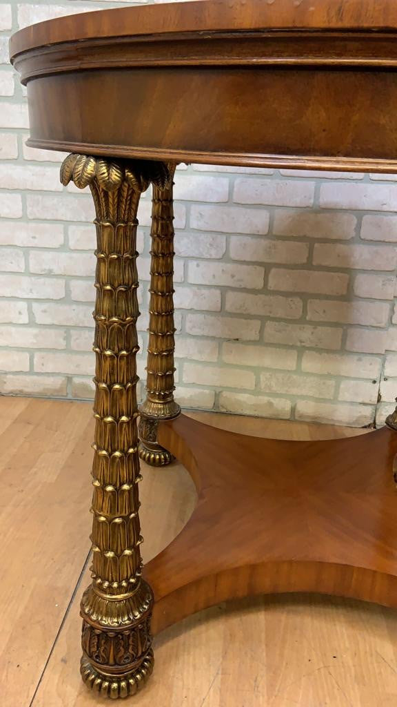 Hollywood Regency Brass Palm Tree Legs Entryway Table by Maitland Smith