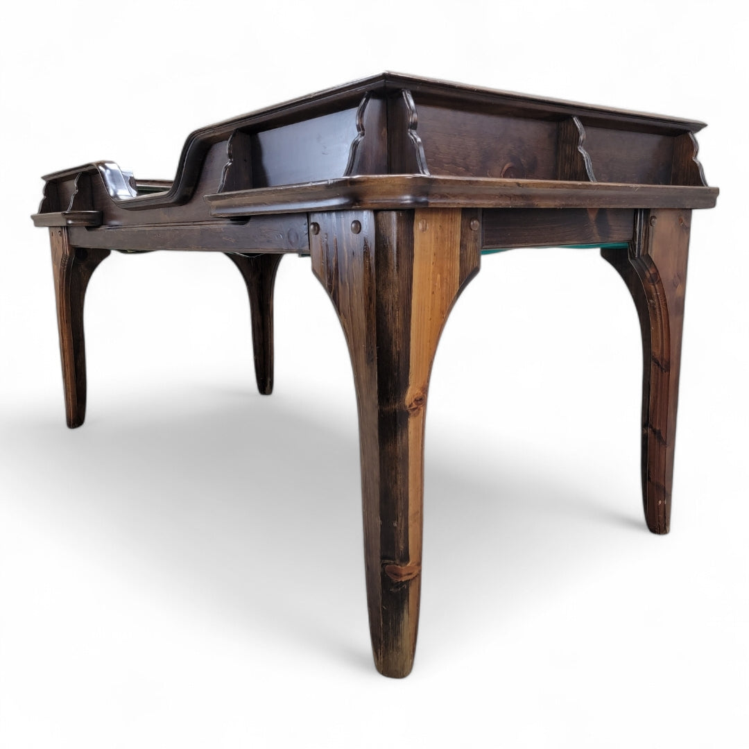 Vintage Classic English Pub Style Walnut Craps Table