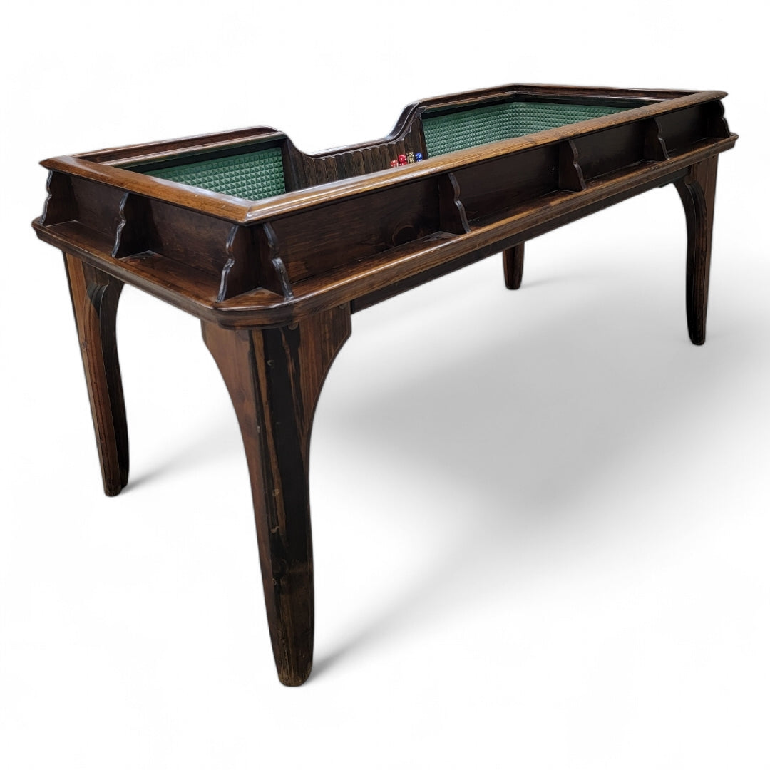 Vintage Classic English Pub Style Walnut Craps Table