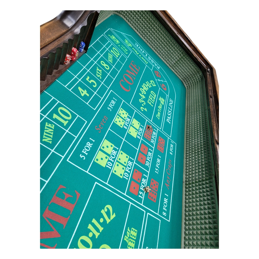 Vintage Classic English Pub Style Walnut Craps Table
