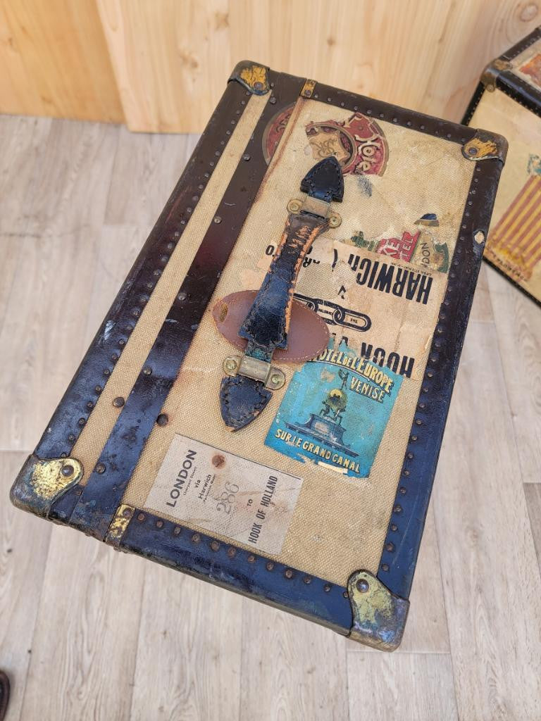 Vintage Trunk Style Travel Luggage - Set of 2