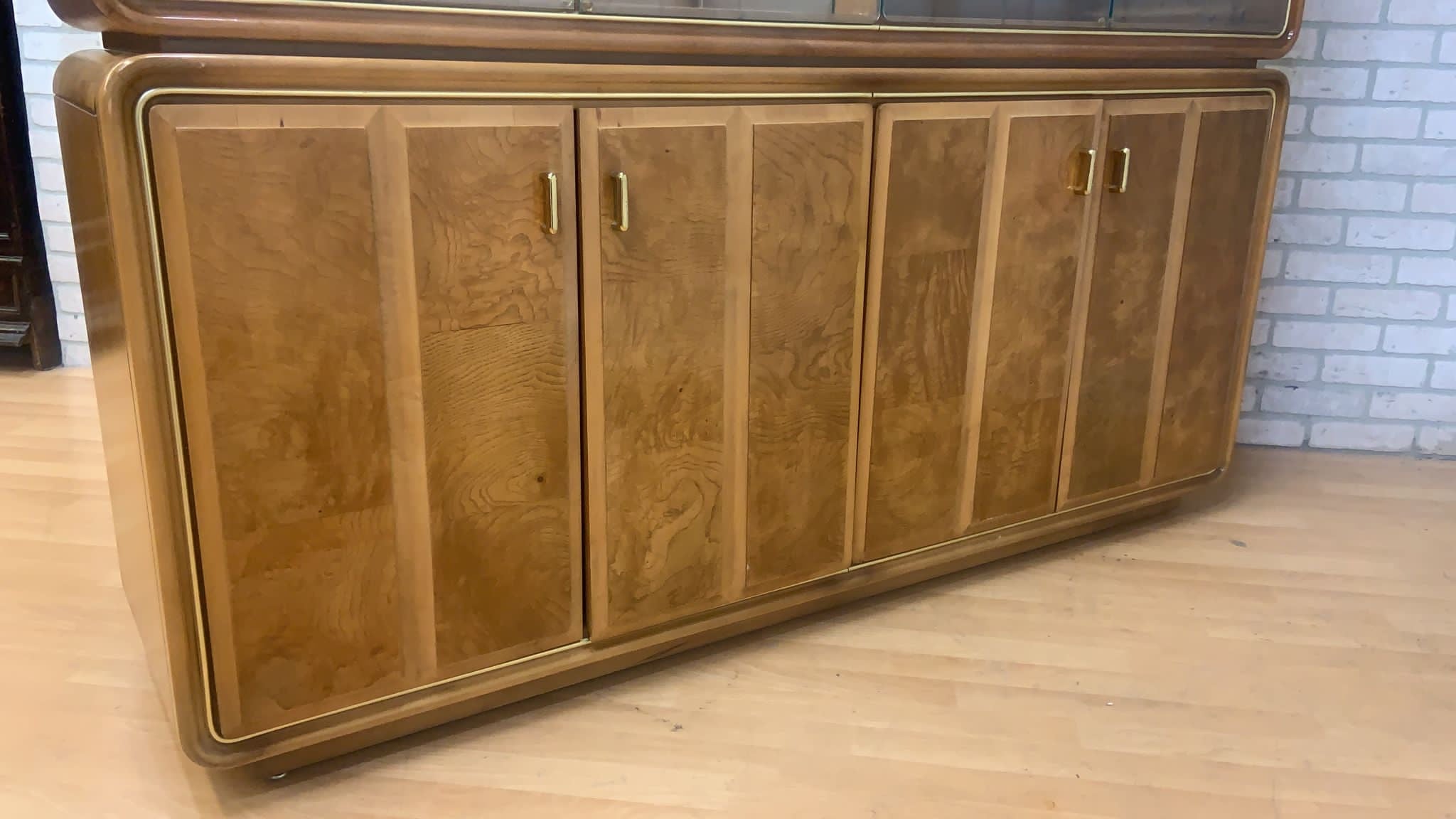 Art Deco American of Martinsville Burlwood China Cabinet