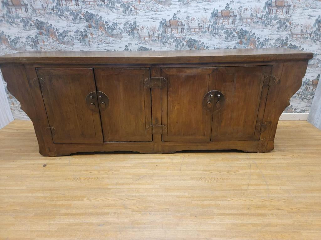 Antique Shanxi Province Winged Elmwood Sideboard