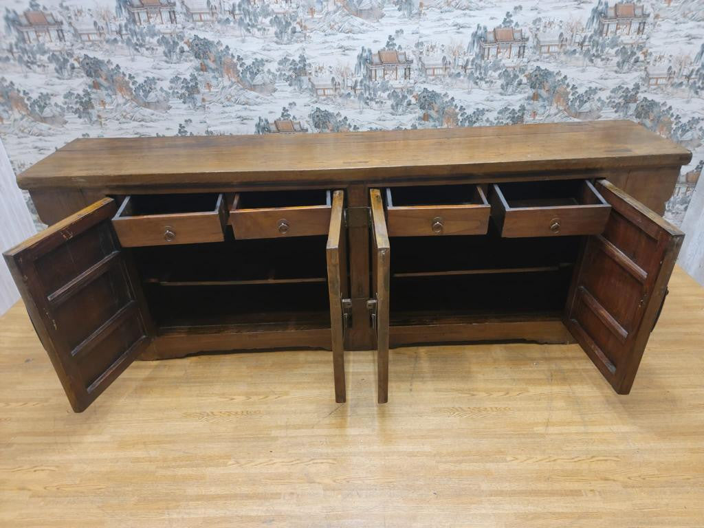Antique Shanxi Province Winged Elmwood Sideboard