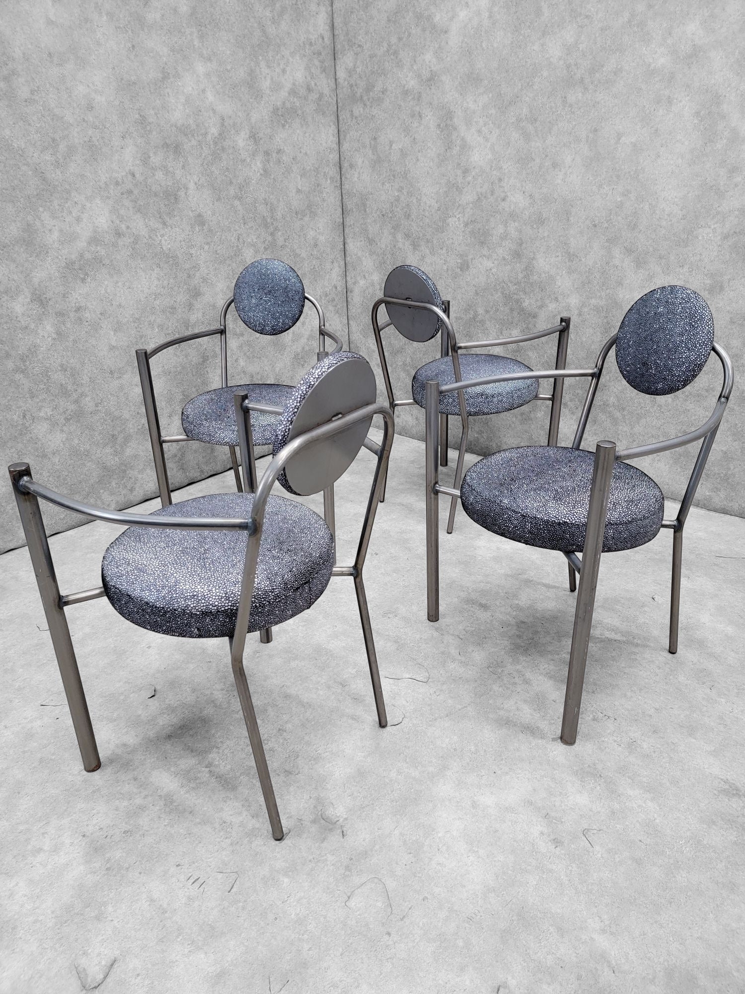 Vintage Modern Moon Chairs Newly Reupholstered - Set of 4