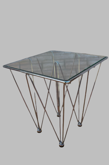 Mid Century Modern Geometric Inverted Pyramidal Side Table